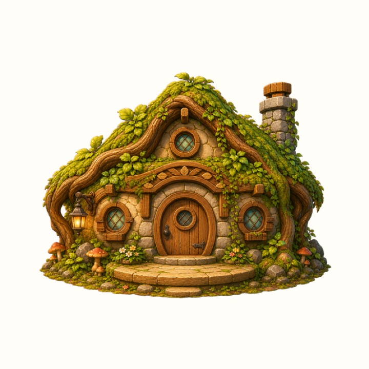 Animal Den built into a gentle woodland setting.
