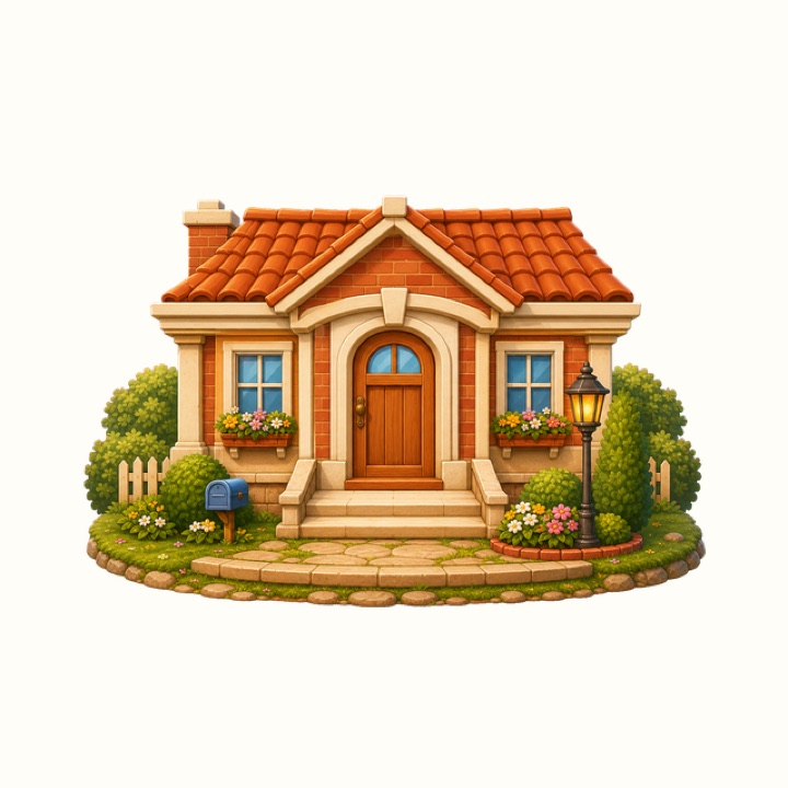 Suburb home with a friendly front garden.